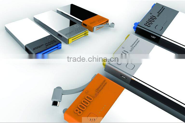 desktop polymer solar power bank 8000mah