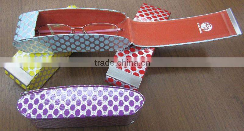 PU leather hand made aluminum reading glasses case