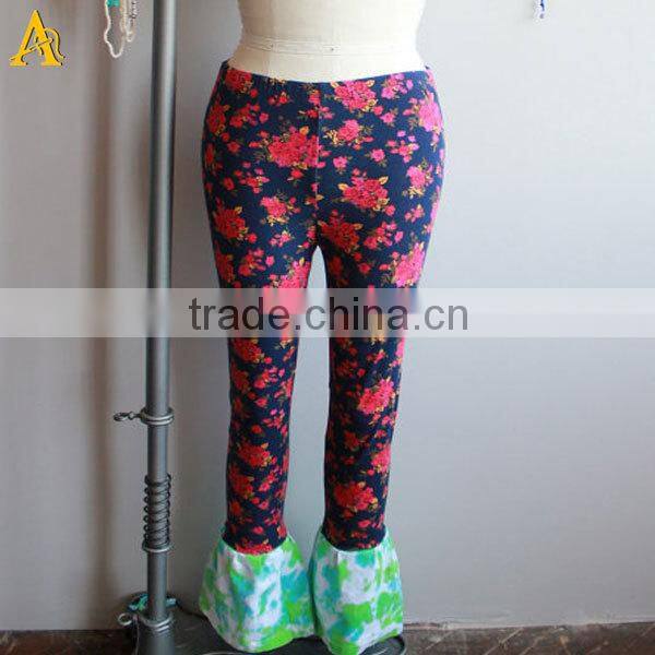 Eco Friendly Tie Dye Festival Floral Print Flare Bell Bottom Bloomer Leggings
