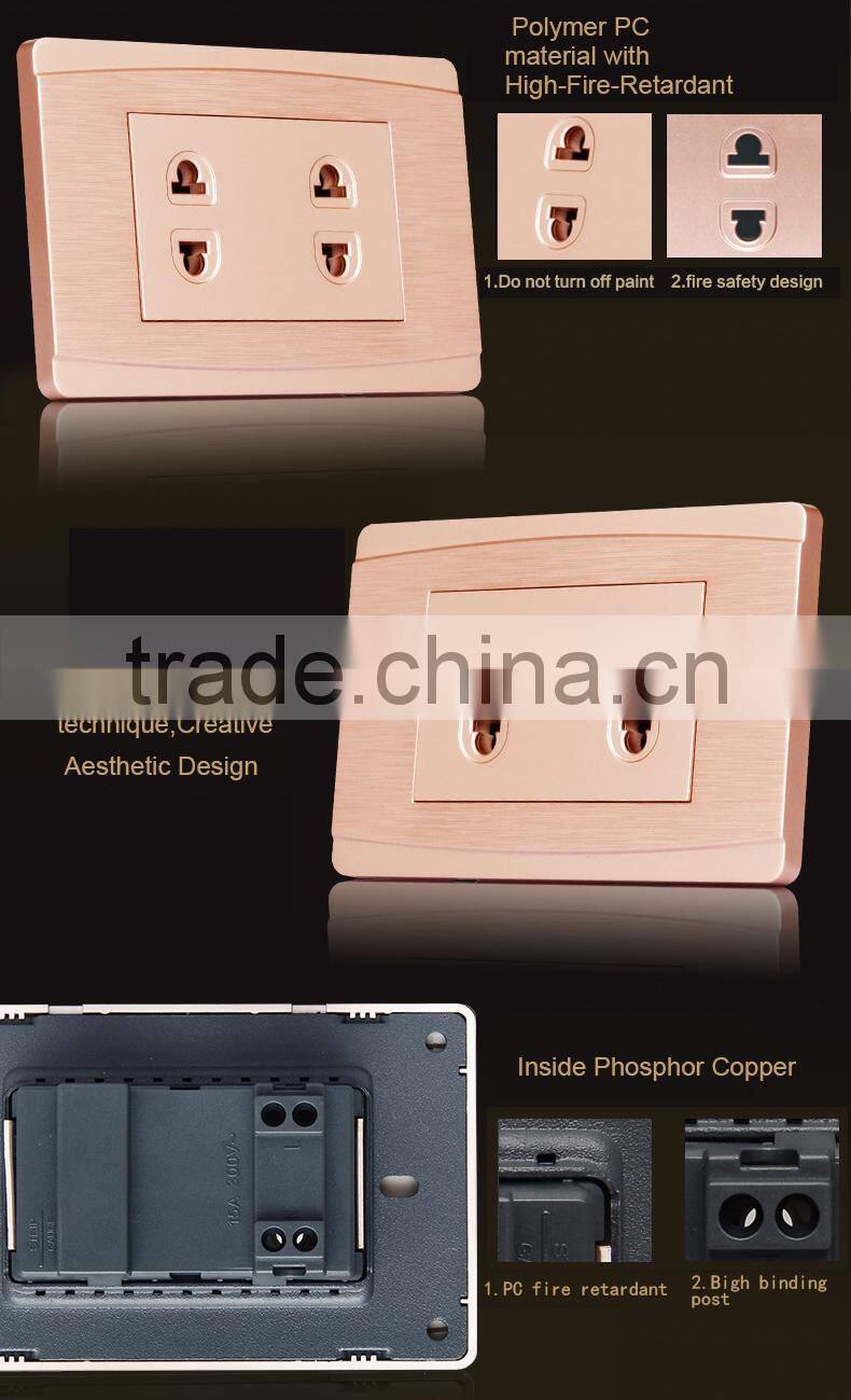 USA American Standard wall mount power electrical double twin 2 pin multi lighting socket outlet and plug