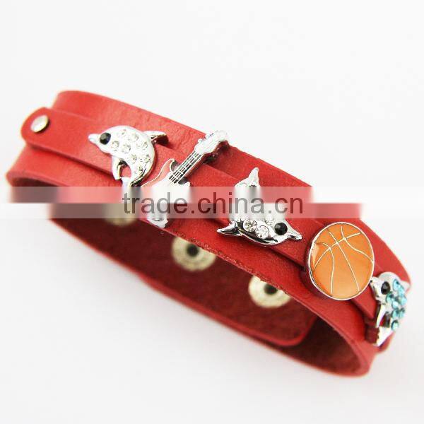 New design Leopard PU leather 8mm bracelet with simple buckle,fashion leather bracelet