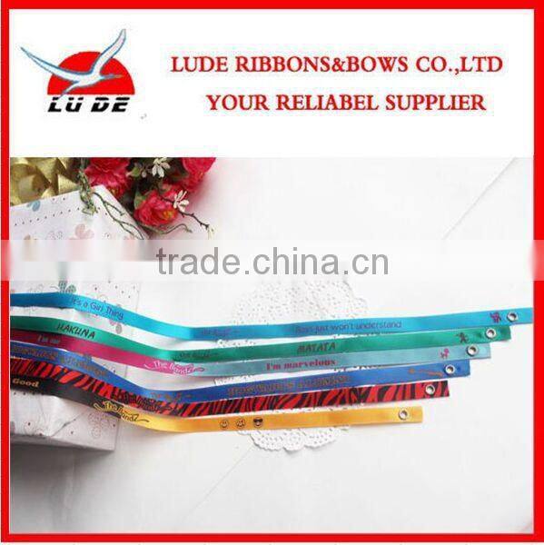 2014 New design printed satin ribbon bracelet