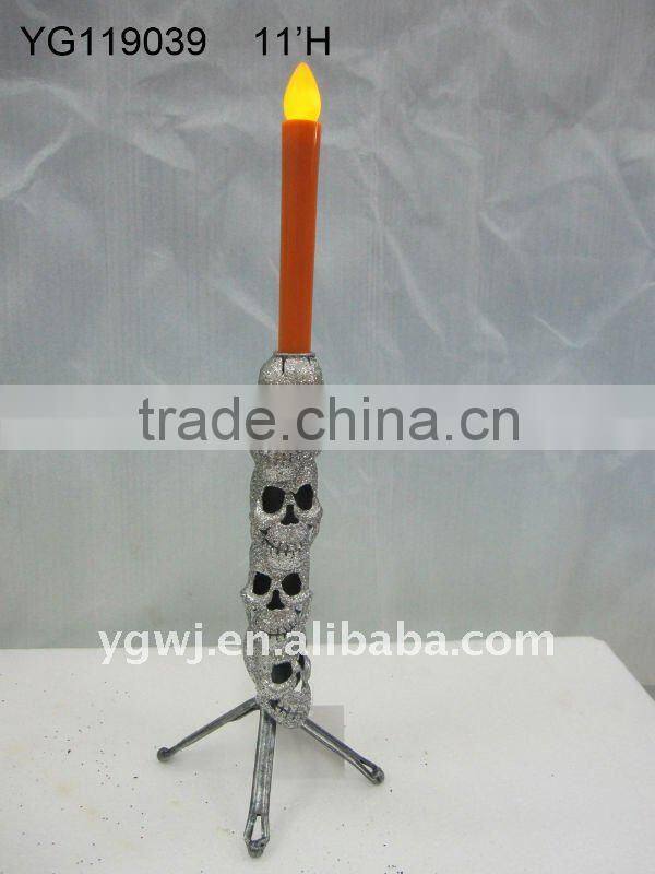 Halloween skull candle holder for led candle