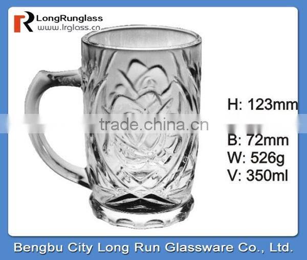 LongRun 12oz charming carved fancy drinking tableware glass water glass cup