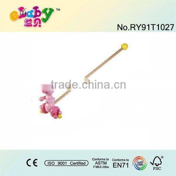 wooden duck push along toy