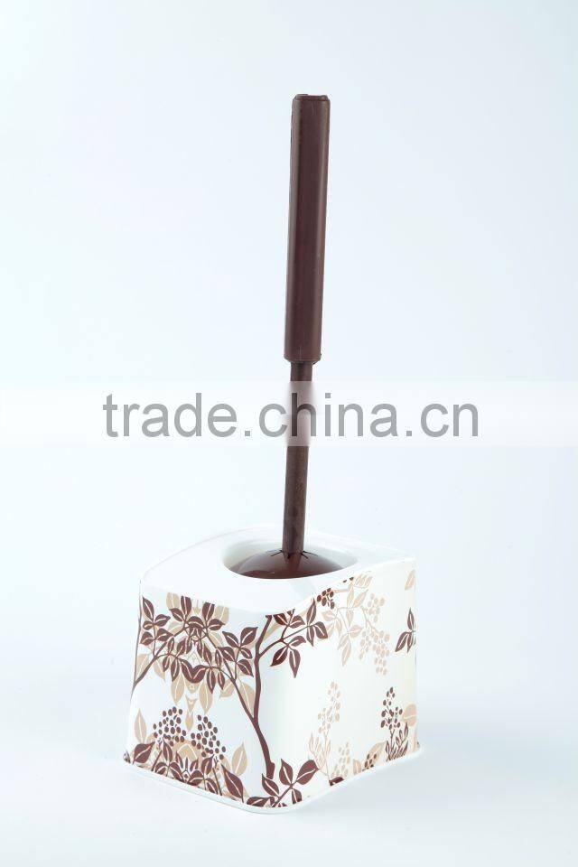 Cheap toilet brush set metalic design