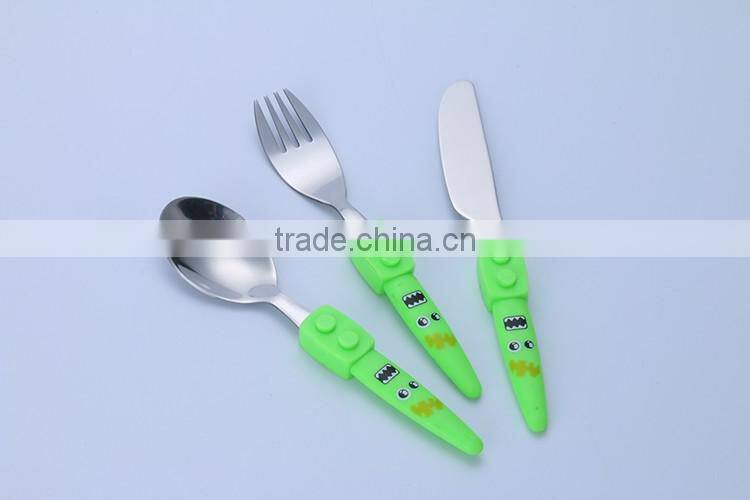 Adorable children's cartoon fork knife and spoon , china cutlery set