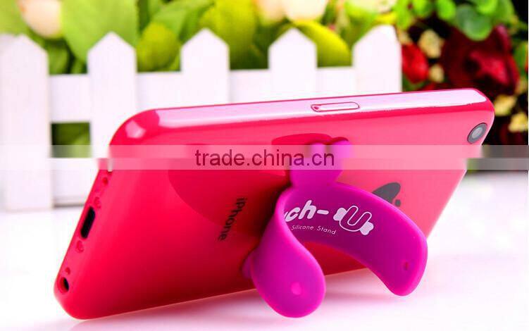 newest factory touch-c sticker silicone mobile phone stand