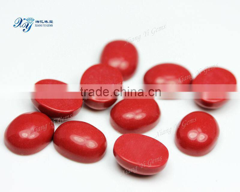 10x12mm special red coral stone oval shape semi precious stone cabochon synthetic gemstone cabochons