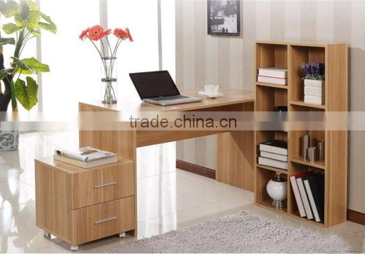 2016 hot sale design wooden computer table with shelf chenh-0121