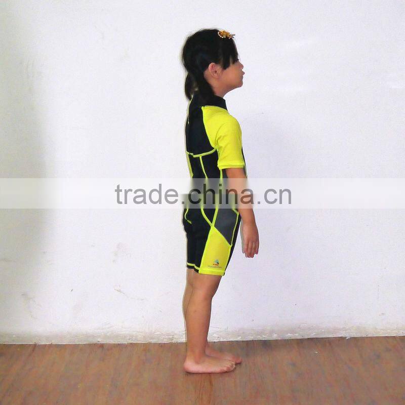 Custom UV50+ kids lycra rash guard with back zipper