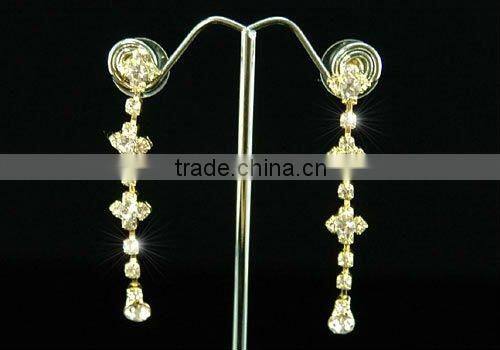 Clear Crystal Gold Plated Necklace Earrings Set CS1074