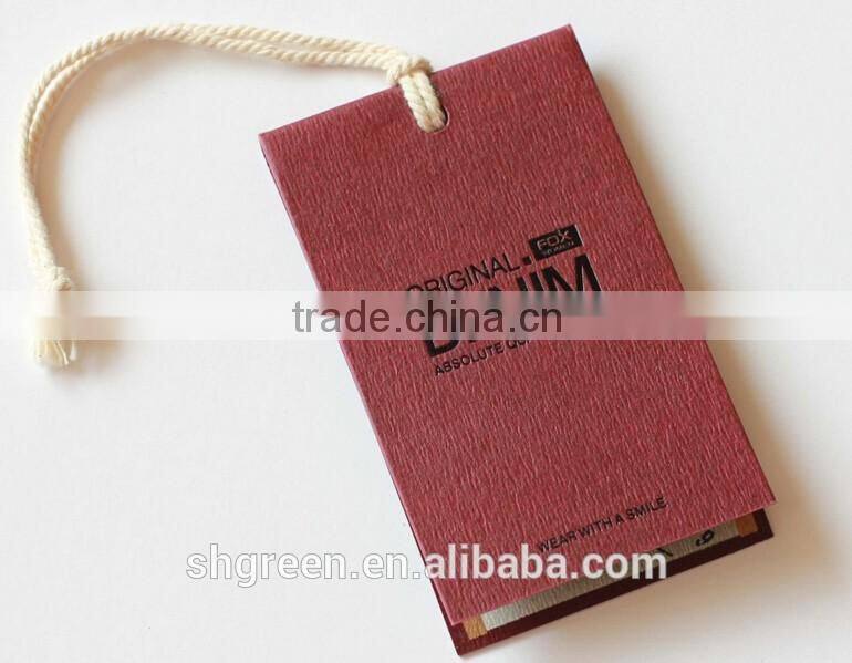 Smooth embossed leather luggage bag hangtag