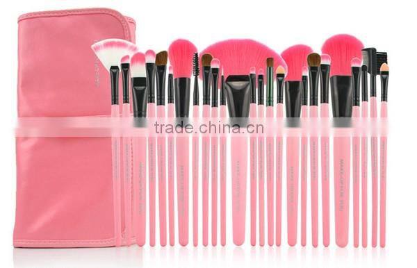 Professional Bridal Eye Lip Powder Face Makeup Brush Set With Leather Bag ,Private Label Cosmetic Makeup Brush Cleaner