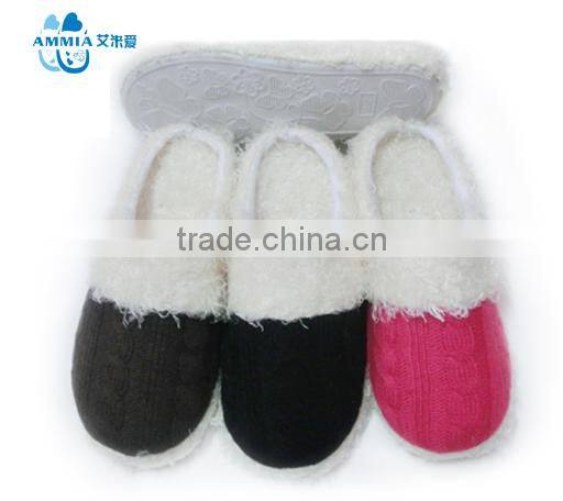 OEM Lady winter warm cashmere indoor terry plush slippers