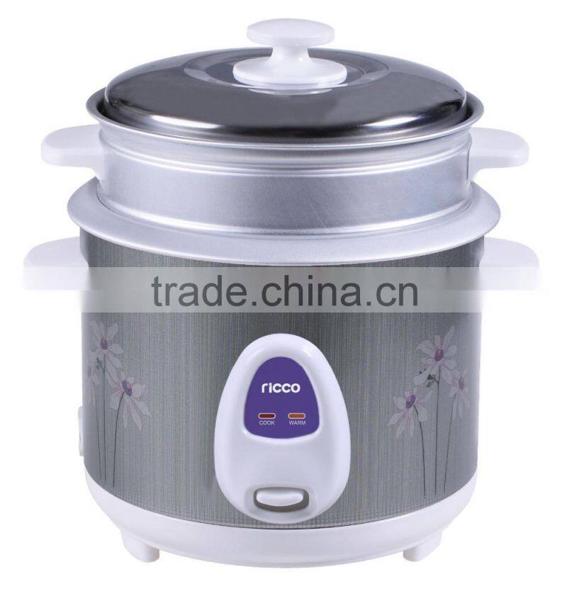 5 cups electric drum rice cooker with steaming basket
