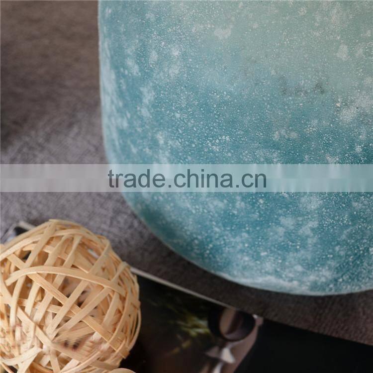 OUBOAO unique design handmade retro style smoke gray matte glass flower vase