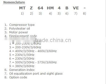 Maneurop Compressor model,maneurop scroll compressor MTZ36