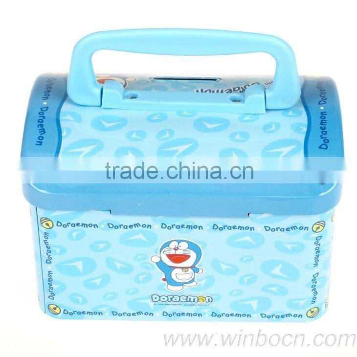 Handle tin metal saving money pig box coin box