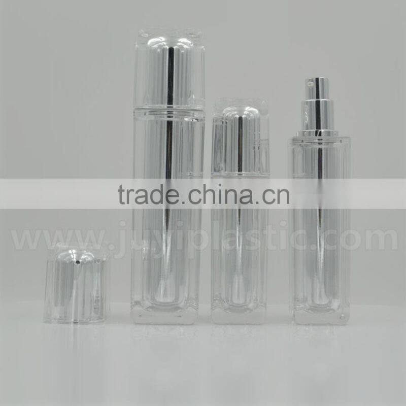 silver square acrylic cosmetic bottles container