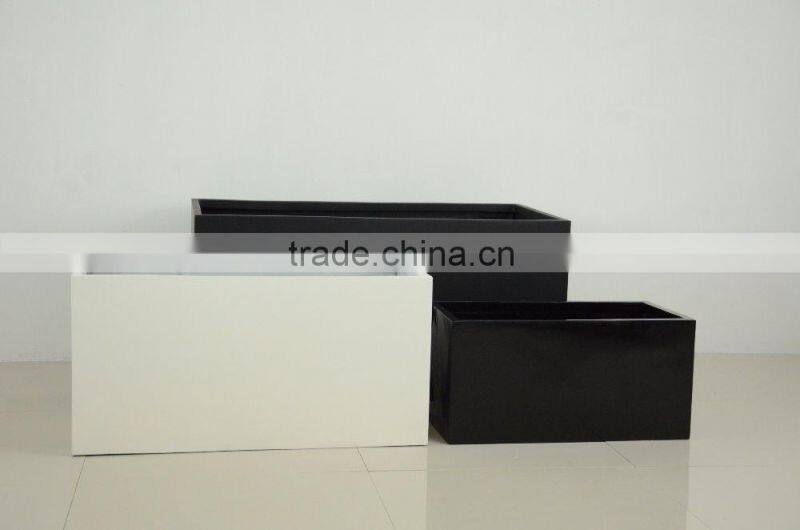 matt white rectangle garden use ply resin flower pot