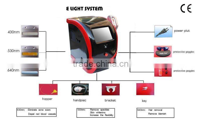 480nm&530nm&590nm&640nm&690nm IPL&RF E-light beauty equipment with CE