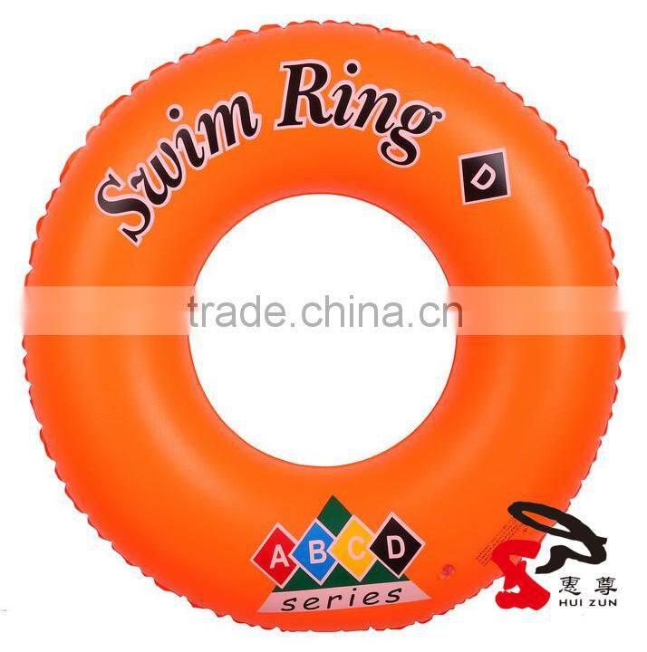 Custom logo printed inflatable ABCD pvc swimming ring for promotion