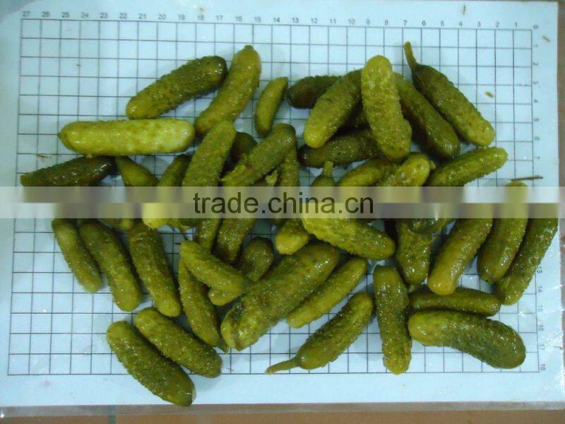 Pickled cucumber in glass jar