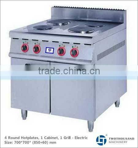 2017 Hot Sale Cooking Range with Hot Plate - Electric, 4 Plates, With Cabinet, 9200 Watt, TT-WE158B
