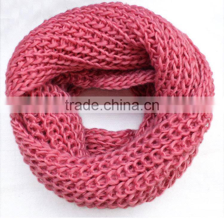 New Fashion Korean Style Autumn Winter Cheap Infinity Scarf Women Warm Knit Neck Circle Wool Blend Cowl Snood Ring Scarves Long