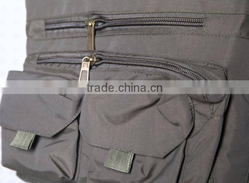 2016 New arrival hot sale product gray canvas simple vest for fishing man