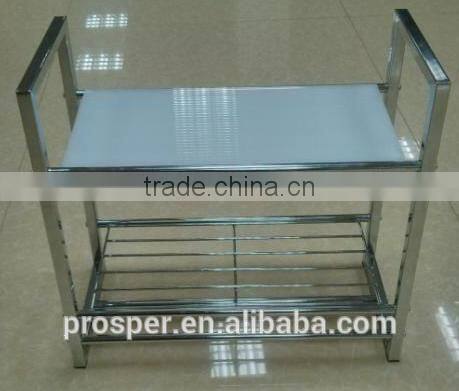 Wall Storage Rack w/plastic tiers