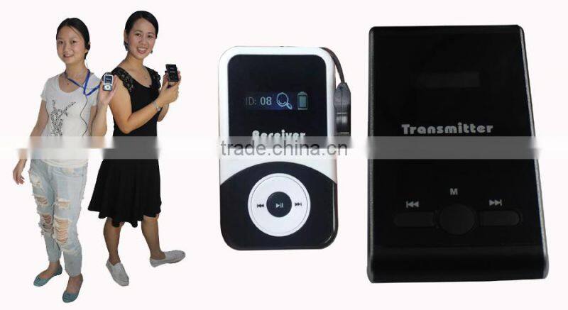 YMG-100 The smallest lightest thinnest 80M 15 hours Wireless Tour Guide System