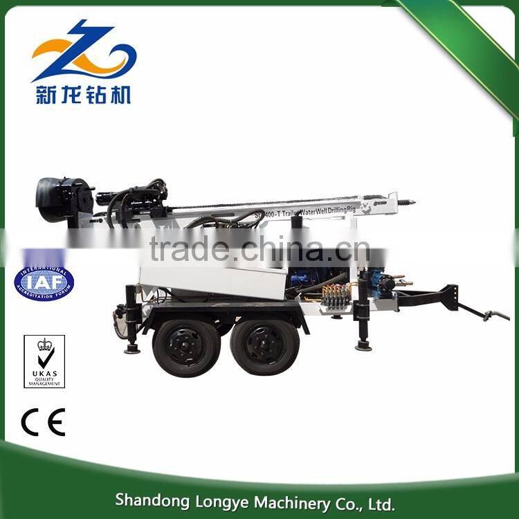 Diesel engine 200m depth trailer mounted water well drilling rig, Trailer mounted truck water well drilling rig