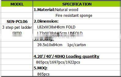 3 step wooden pet ladder ramp