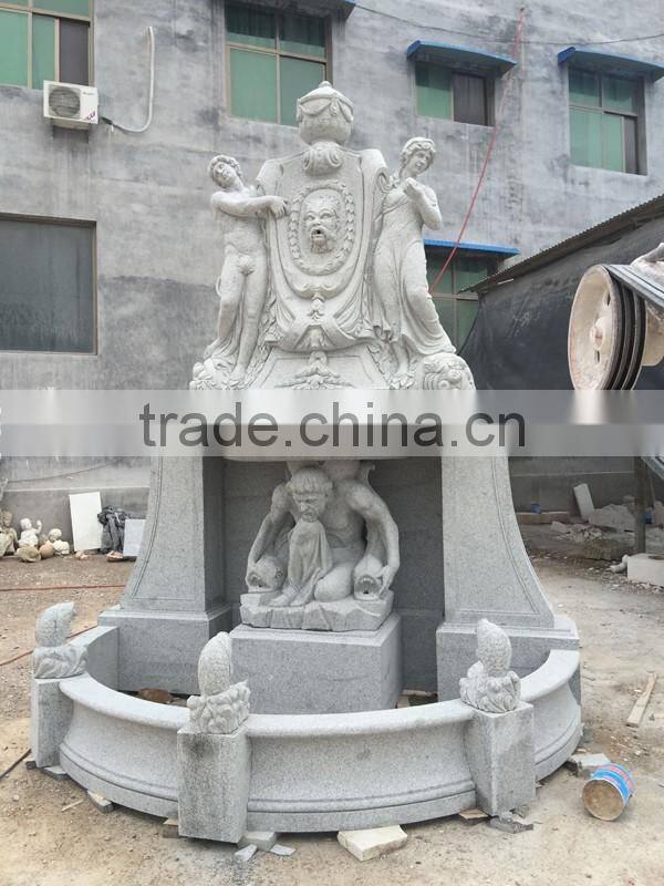 Russian style granite wall fountain with figure statue