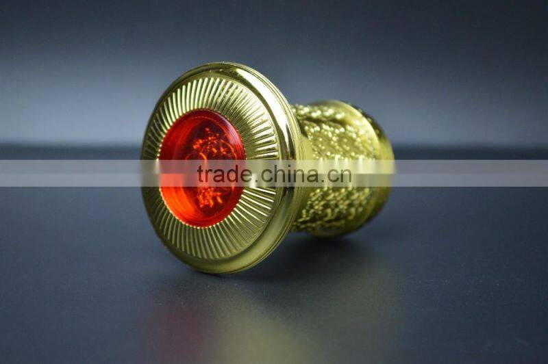 Wholesale aluminium bottle cap with red crystal stone