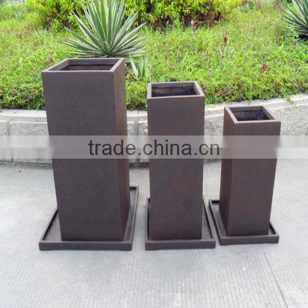 Square Resin Planter Pot Chinese Factory Resin Flower Planter Pot QL-66155