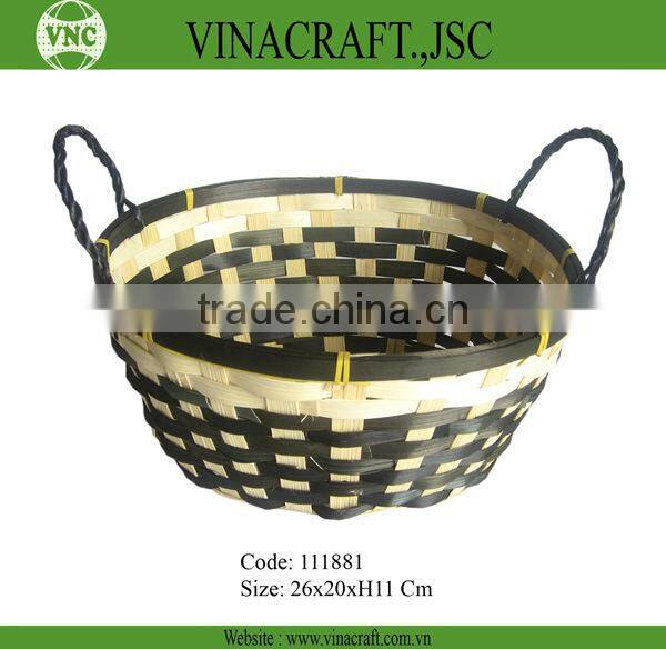 Handmade bamboo kitchen basket for storage