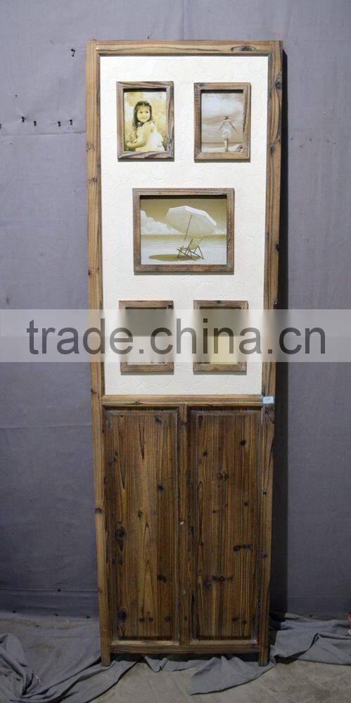 antique wall door frame with photo frames