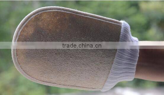 cy296 Natural Loofah Bath Sponge gloves Pouf Shower body Scrubber