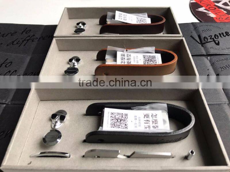 2016 New Arrival Multifunctional Keychain With Organizer/Bottle Opener/ Screwdriver/Phone Holder Cowhide Alloy Keychain