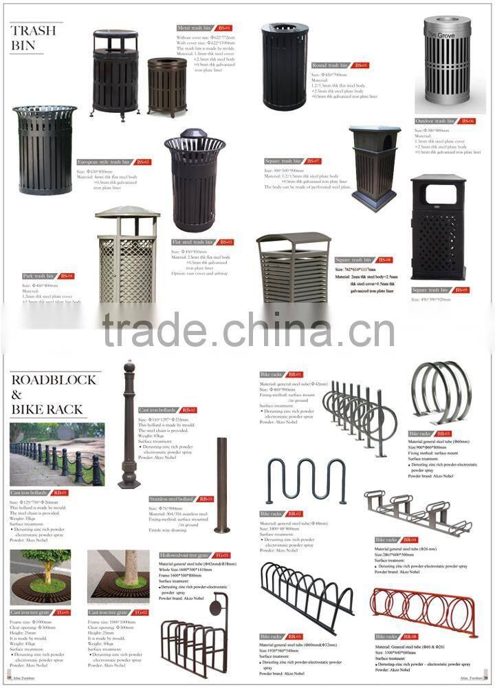 Arlau Outdoor galvanized steel receptacle bin