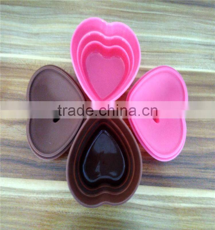 2015 Portable Heat Resistance Silicone Folding Cup Silicone Heart Shape Cup