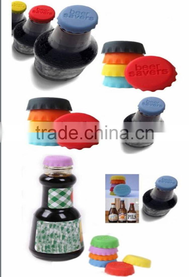 customized food grade silicone wine saver beer bottle stopper