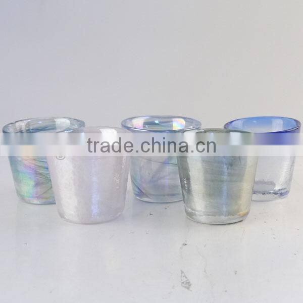 wholesale cheap mini colorful glass candle holder