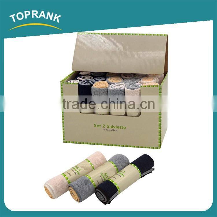 Toprank Manufacturer Eco-friendly Microfiber Towel Fabric Roll Kitchen Microfiber Cleaning Cloth Roll With Customize Display Box
