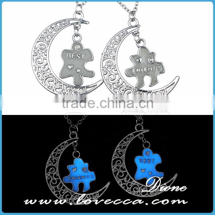 Fancy glow necklace long chain alloy vintage jewelry necklace luminous