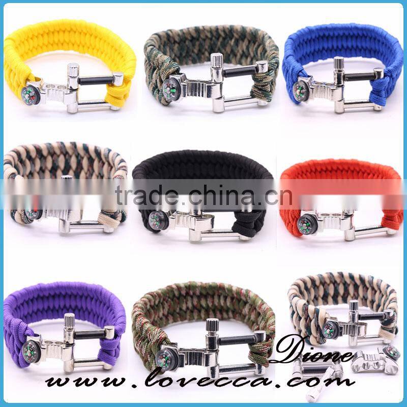 Outdoor Wholesale Paracord Survival Bracelet with Bottle Opener Buckle