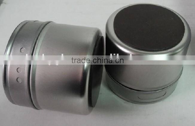 6 pcs spice herb use airtight magnet spice tin jar set with tray
